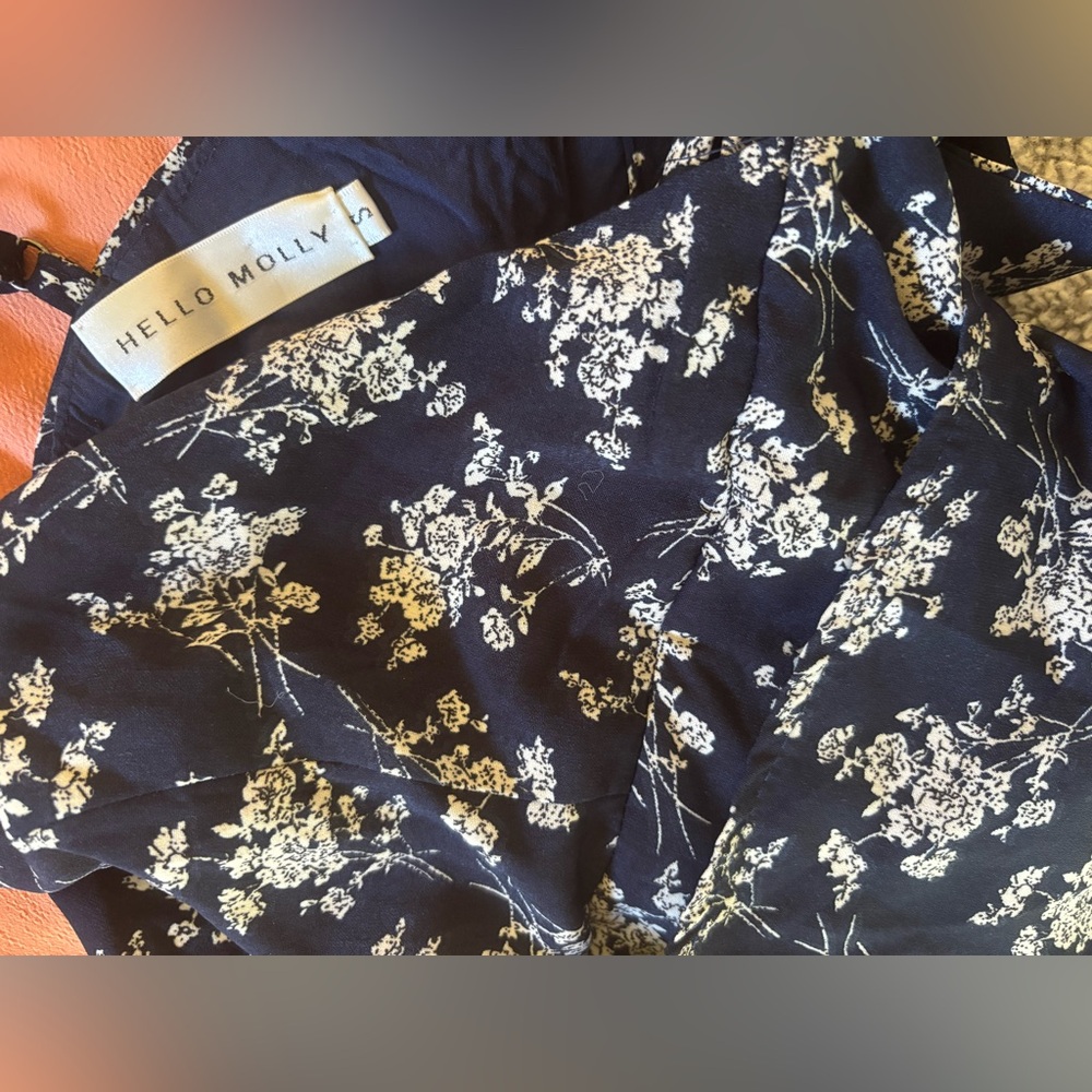 Hello Molly Navy Floral Wrap Mini Dress - Picture 7 of 8